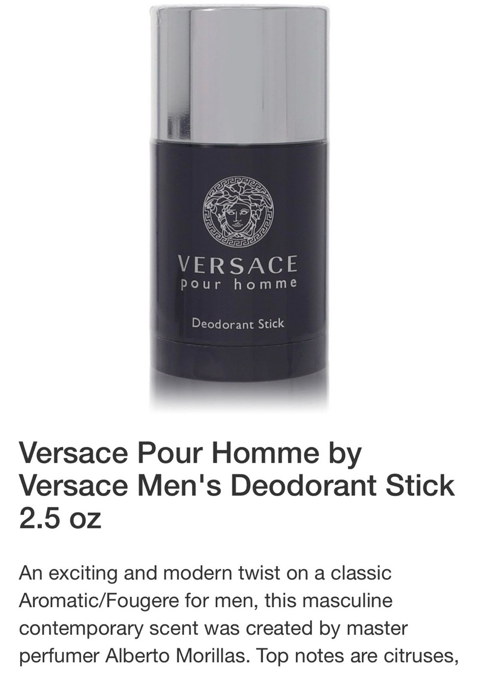 Versace Pour Homme Deodorant Stick - Black & Silver - Picture 2 of 2